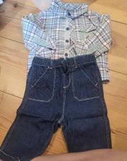Ensemble chemise carreaux + pantalons sergent major 12m