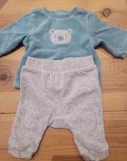 Ensemble ours gris et bleu eau orchestra 1 mois 