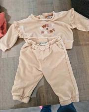 Ensemble sweat jogging sweat heart rose pale 6m obaibi 