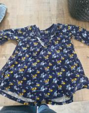 Robe ML bleu fleurs sergent major 6m