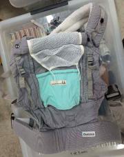 Porte bébé naturou gris et vert 