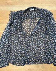 Chemisier only fleuri bleu jaune 