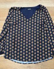 Chemisier bleu forme jaune zippie