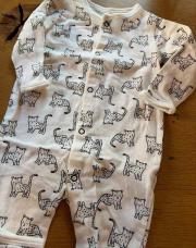 Pyjama 3/6 mois Panthère blanc 