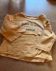 T shirt longue manche 6 mois jaune bouille d’amour 