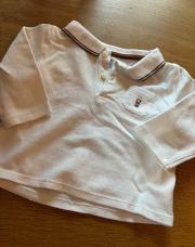 Polo longue manche blanc et brun obaibi 6 mois 