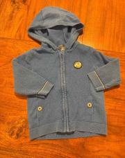 Gilet à capuche bleu obaibi 18 mois 
