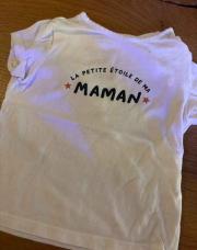 T shirt blanc petite étoile de maman kiabi 6 mois 