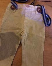 Pantalon jbc beige avec bretelles 6 mois 