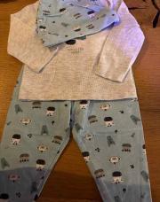 Ensemble animaux gris et bleu clair 3 mois 