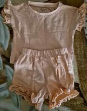 Ensemble short saumon 9/12 mois