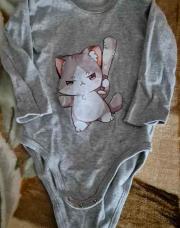 Body longue manche gris chat 12 mois