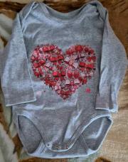 Body longue manche gris noeuds 12 mois