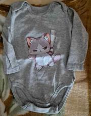 Body longue manche gris chat 12mois