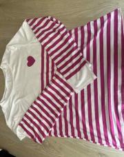 T shirt manches longues blanc / rose taille L 