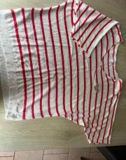 Pull courte manche rayé rouge/ crème taille S/M   