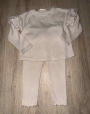 Ensemble beige pull et legging en 2-3ans