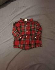 Chemise carreaux rouge 6 mois