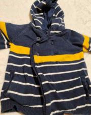 gilet ligné capuche