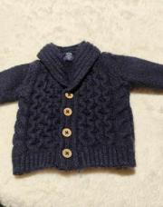 gilet laine bleu