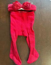 Ensemble noeud et bas de Noël rouge 3m