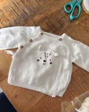 Pull blanc tête 