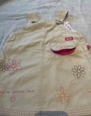 Robe salopette motifs fleurs 74cm