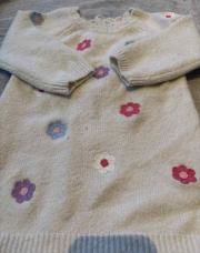 Robe velours avec fleurs 9-12mois