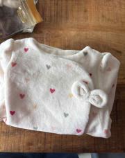 Pyjama 3 mois  Blanc cœur vert rose 