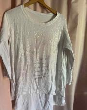 Pull blanc paillette m 