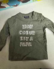 T shirt mon cœur est a papa
