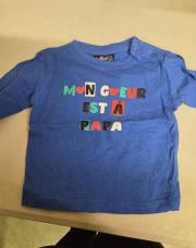 Tshirt mon cœur est a papa bleu