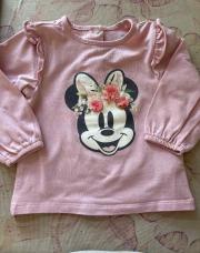 Blouse longue manche Minnie 12 mois rose 