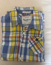 Chemise carreaux bleu jaune Pépé 6