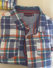Chemise carreaux bleu orange SM 6