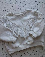 sweat blanc dentelle Zara 92