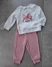 Ensemble rose et blanc 9-12m
