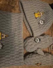 Ensemble bonnet gand écharpe bumba gris 1ans 