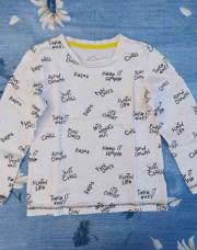 T-shirt ML blanc textes 24 mois