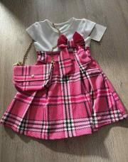 Robe avec son petit sac à carreaux 18mois