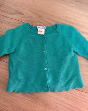 gilet turquoise en laine jacadi 81cm