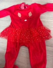 pyjama rouge de noël avec volant 