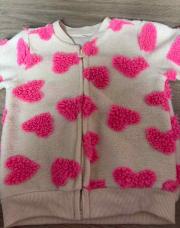 veste beige à cœur rose 92cm 