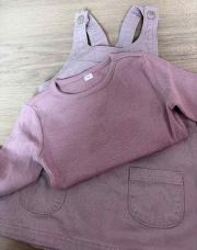 ensemble salopette et pull mauve 92cm