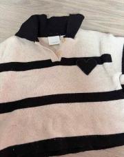pull zara a ligne beige et noir 86