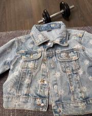 veste en jeans kiabi à fleurs 80