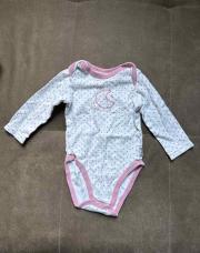 Body blanc petit pois avec lune 9m