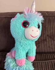 Peluche licorne bleu 