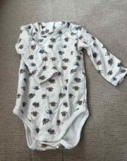 Body blanc fleur jaune 