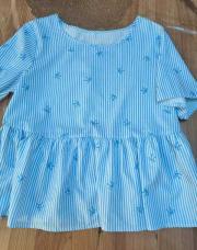 Blouse bleue et blanche shein tailleL